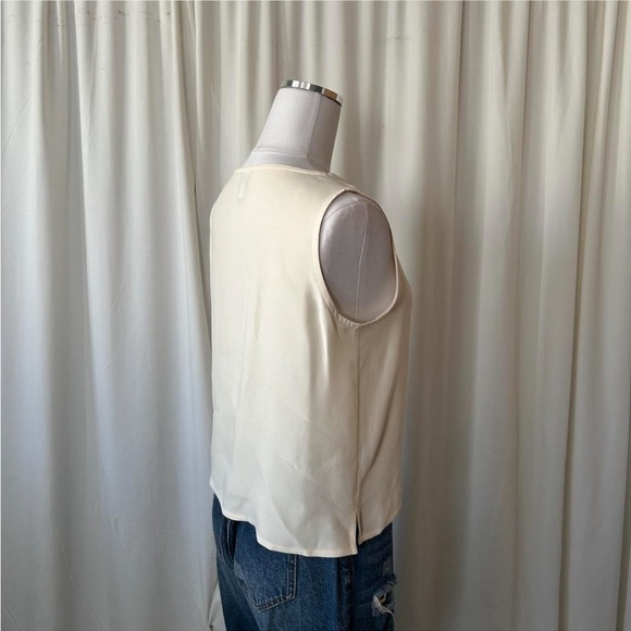 Vintage Eileen Fisher 100% SILK Cream tank top Petite Medium. - Picture 5 of 8